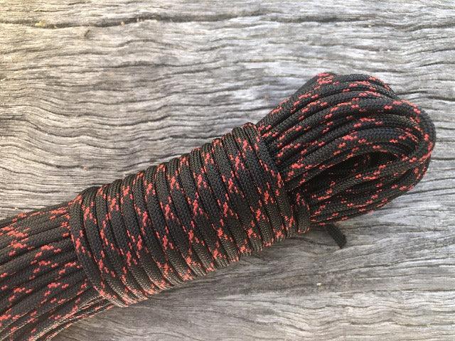 Black & Imperial Red X Paracord - Cams Cords