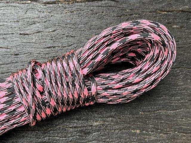 Rose Pink-Black 50/50 Paracord - Cams Cords